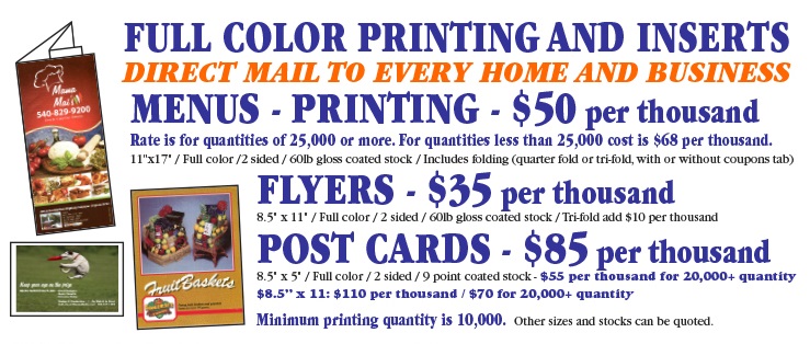 Full Color Printing and Inserts